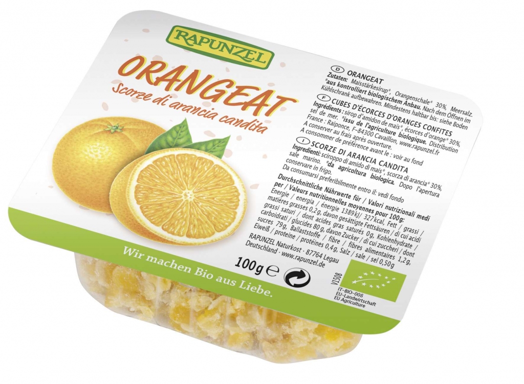 Coaja portocala uscata cuburi eco 100g - RAPUNZEL
