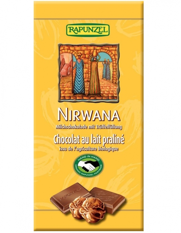 Ciocolata lapte integral cu praline alune Nirwana eco 100g - RAPUNZEL