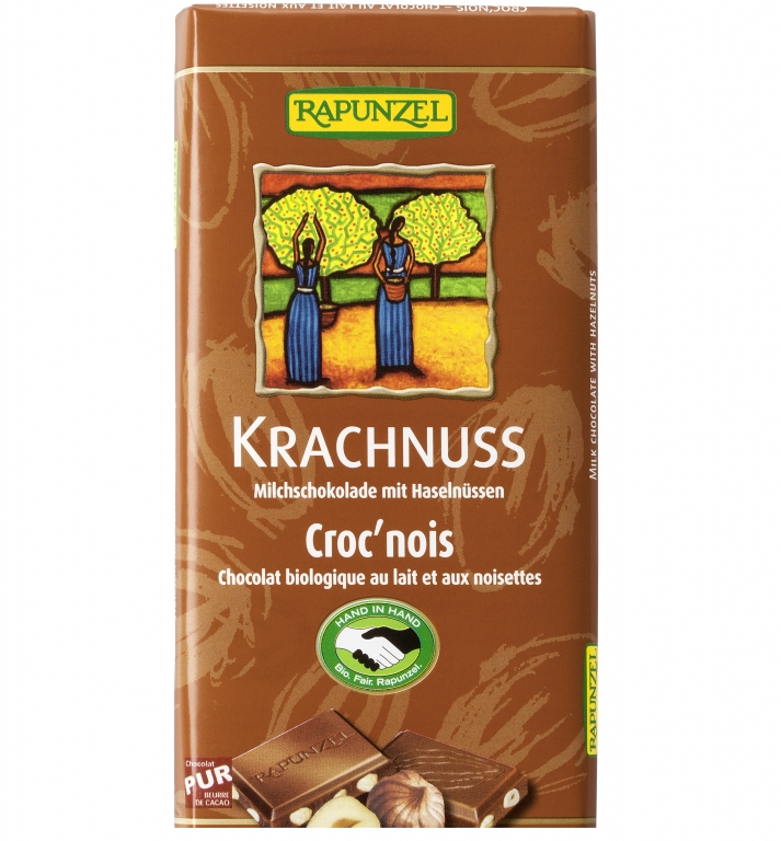 Ciocolata lapte integral cu alune crocante eco 100g - RAPUNZEL