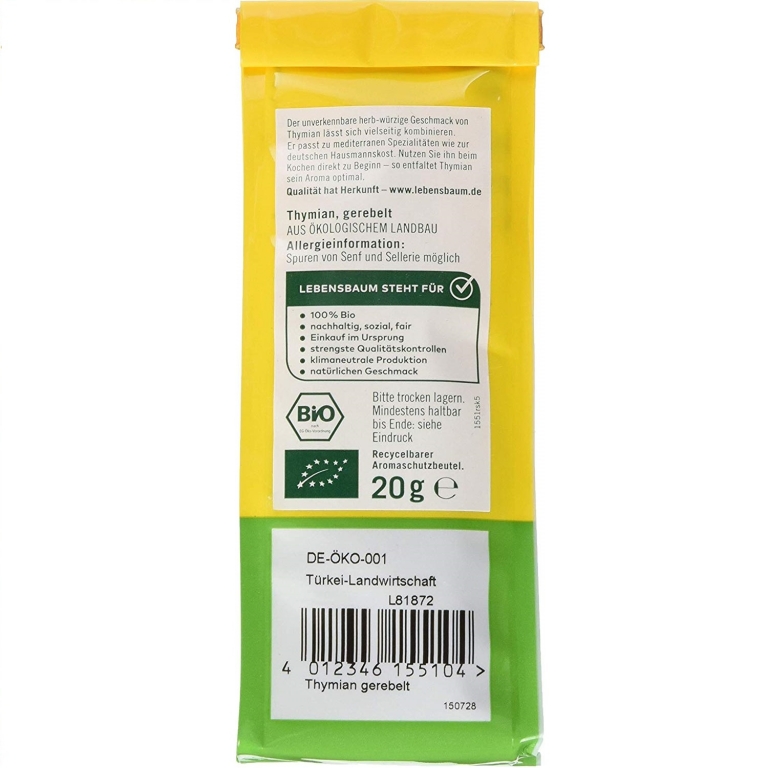 Condiment cimbru tocat  eco 20g - LEBENSBAUM
