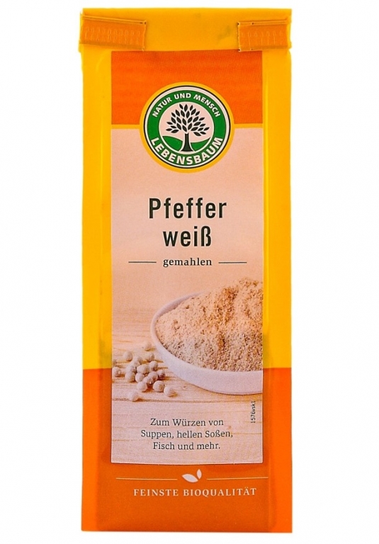 Condiment piper alb macinat eco 50g - LEBENSBAUM