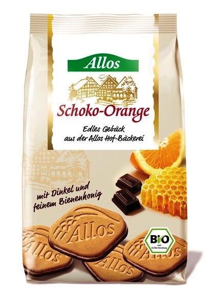 Biscuiti ciocolata portocala eco 125g - ALLOS