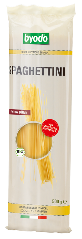 Paste spaghete subtiri grau semola 500g - BYODO