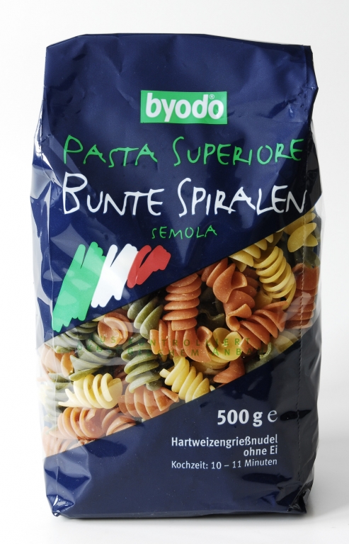 Paste spirale tricolore grau rosii spanac eco 500g - BYODO