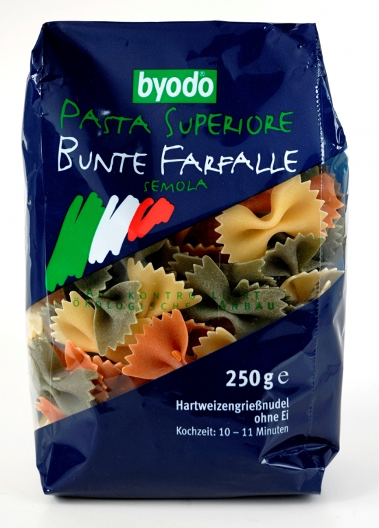 Paste farfalle tricolor grau 250g - BYODO