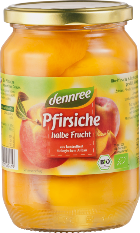 Compot piersici jumatati eco 720ml - DENNREE