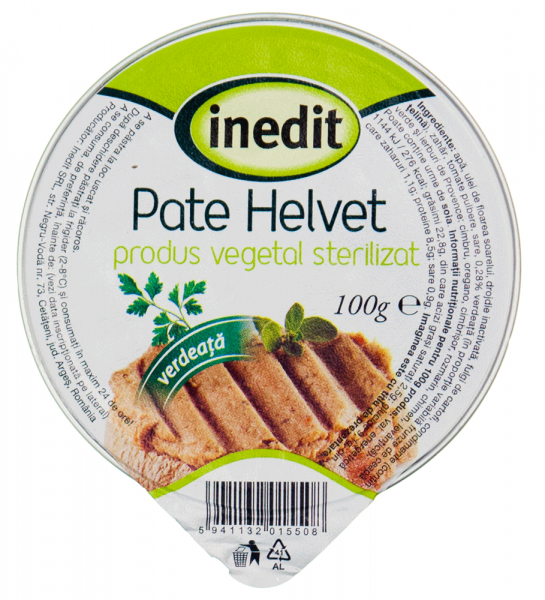 Pate vegetal Helvet verdeata 100g - INEDIT