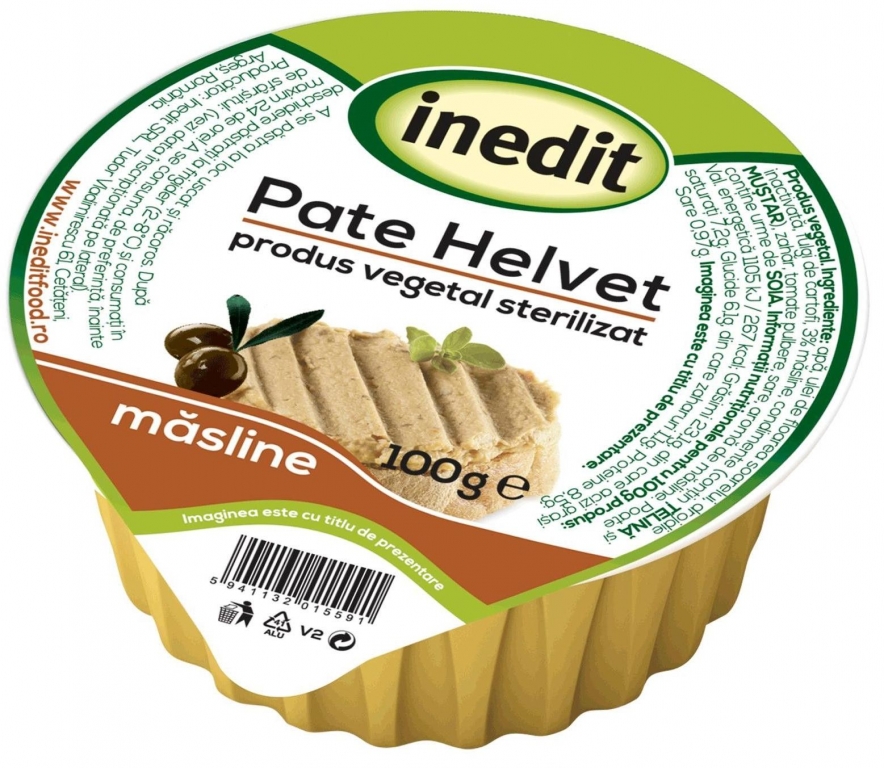Pate vegetal Helvet masline 100g - INEDIT