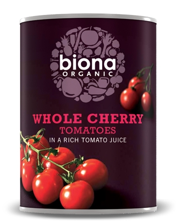 Rosii cherry intregi in suc propriu eco 400g - BIONA