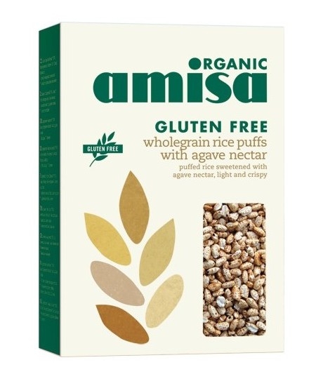 Pufarine orez integral agave fara gluten eco 225g - AMISA