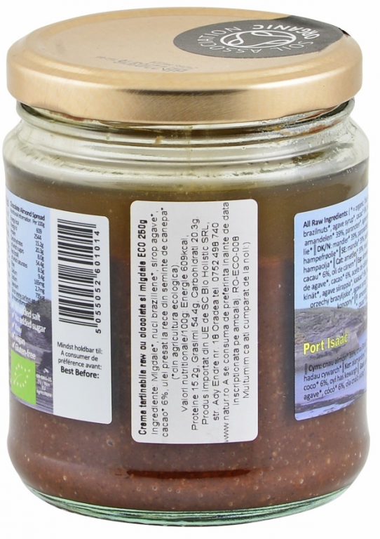 Crema desert migdale ciocolata raw eco 250g - CARLEY`S