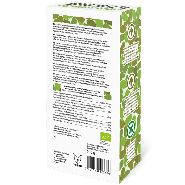 Paste fettuccine soia verde bio 200g - DIET FOOD