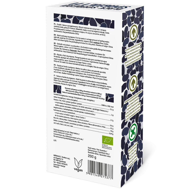 Paste spaghete soia neagra bio 200g - DIET FOOD