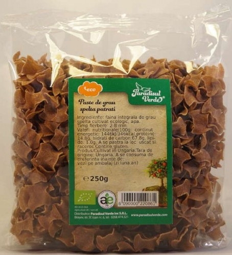 Paste patrate ondulate spelta integrala eco 250g - PARADISUL VERDE