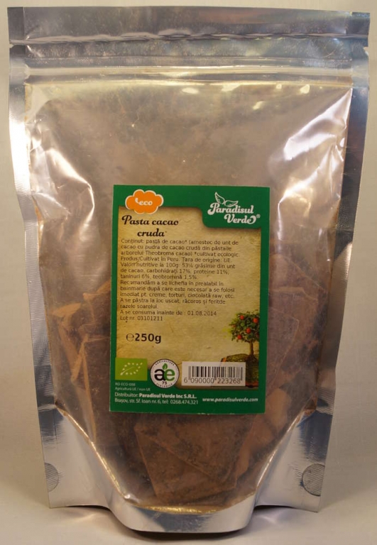 Pasta cacao cruda eco 250g - PARADISUL VERDE