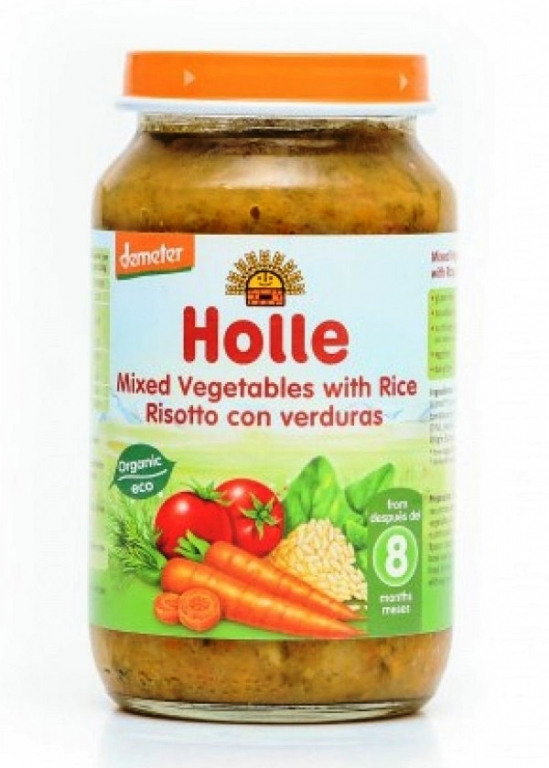 Piure mix legume orez bebe +8luni eco 220g - HOLLE