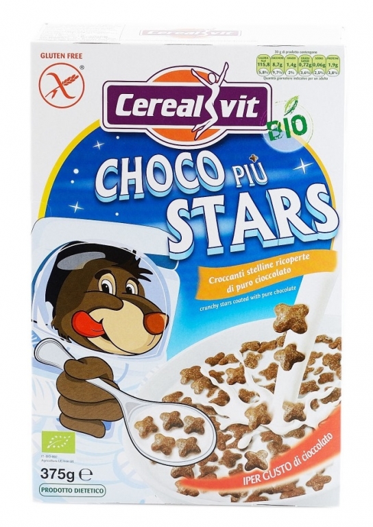 Stelute porumb orez Choco Piu eco 375g - CEREALVIT