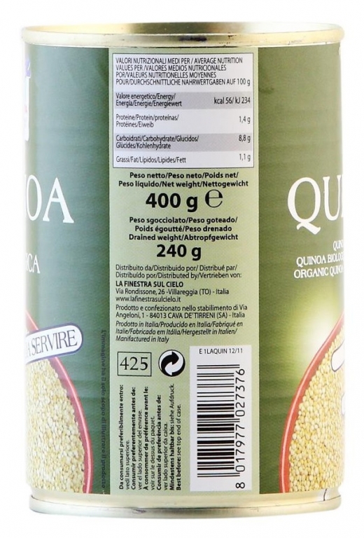 Conserva quinoa alba eco 400g - LA FINESTRA SUL CIELO