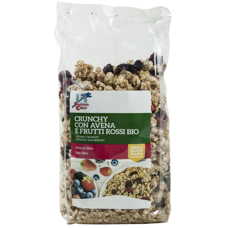 Musli crocant ovaz fructe rosii eco 375g - LA FINESTRA SUL CIELO