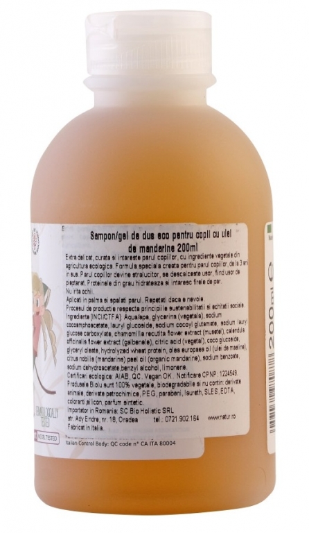 Gel baie copii mandarine 200ml - BIOLU