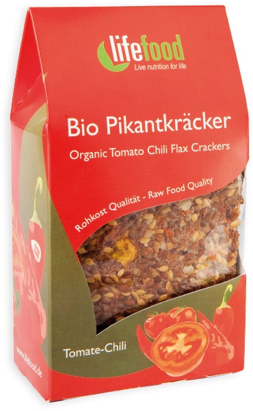 Crackers rosii chilli fara gluten raw bio 90g - LIFEFOOD