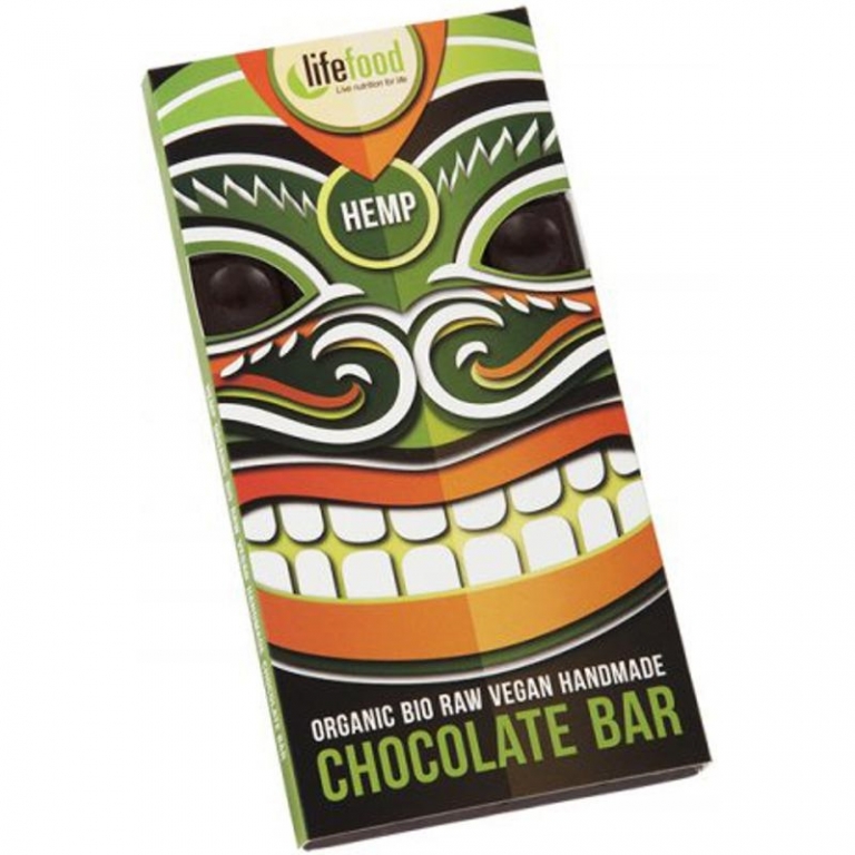Ciocolata neagra 60% canepa raw eco 70g - LIFEFOOD