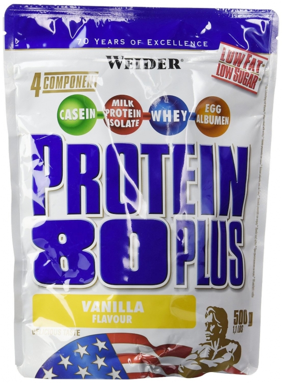 Pulbere proteica mix 4sort 80+ vanilie 500g - WEIDER