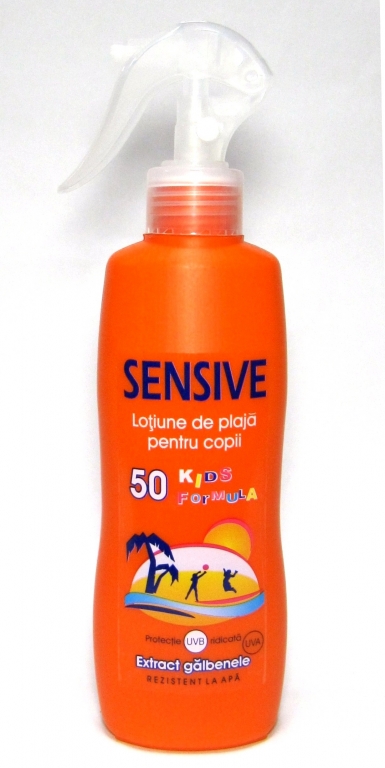 Lotiune plaja copii spf50 galbenele 250ml - SENSIVE