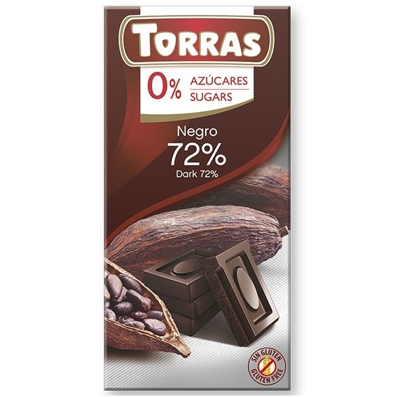 Ciocolata Neagra 72 Cacao Fara Zahar 75g Torras Pret 7 5 Ron
