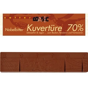 Ciocolata neagra 70%cacao kuverture eco 130g - ZOTTER