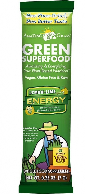 Pulbere Green Superfood energy lamaie lime 7g - AMAZING GRASS