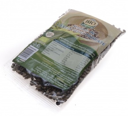 Seminte canepa nedecorticate eco 75g - BIO ALL GREEN