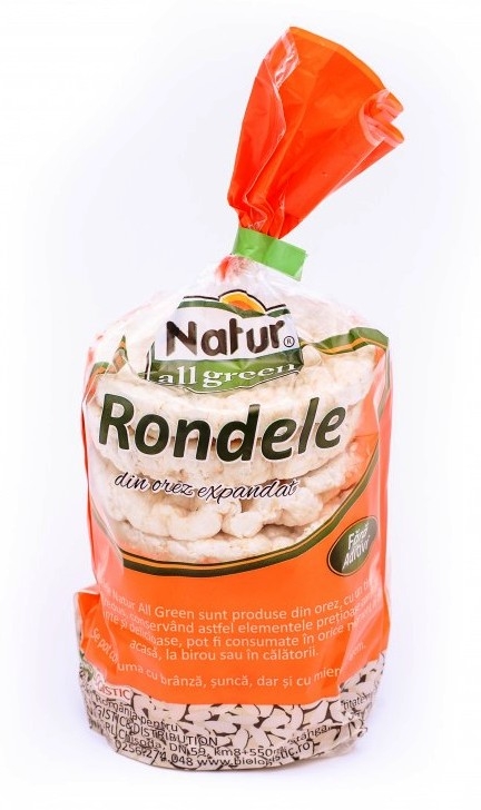 Rondele expandate orez fara sare 80g - NATUR ALL GREEN