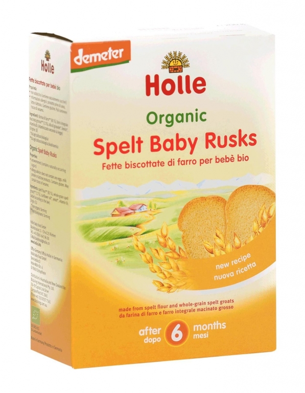 Paine uscata spelta bebe +6luni eco 200g - HOLLE