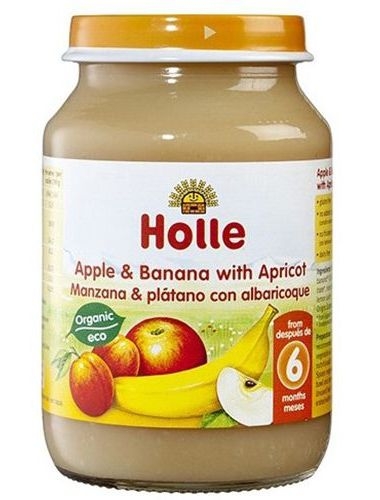 Piure mere banane caise bebe +6luni eco 190g - HOLLE