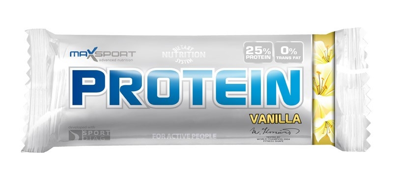 Baton proteic vanilie 60g - MAXSPORT