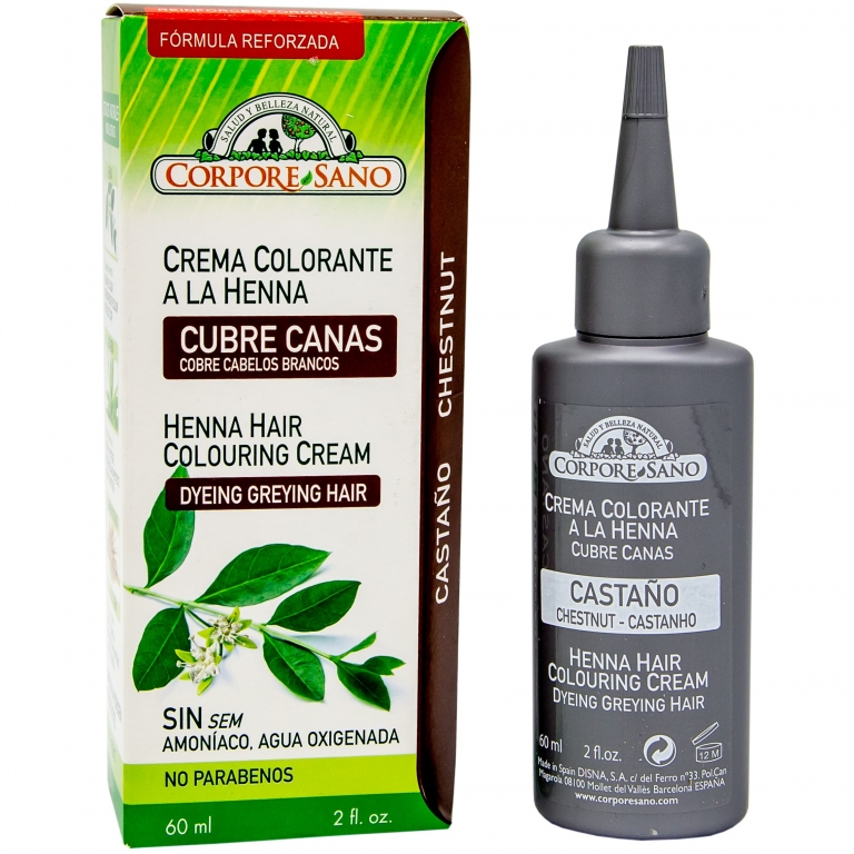 Crema coloranta henna castaniu 60ml - CORPORE SANO