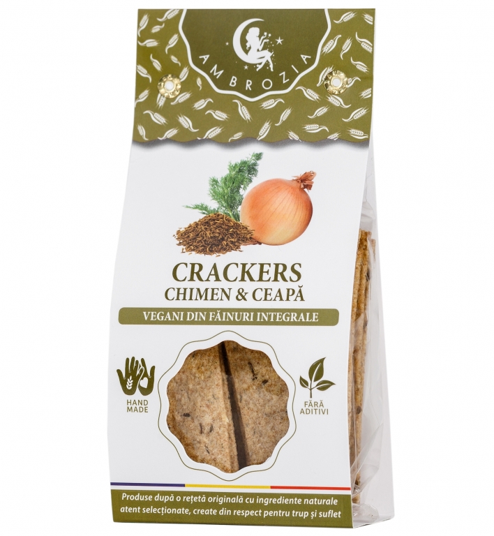 Saratele vegane integrale chimen ceapa 107g - AMBROZIA