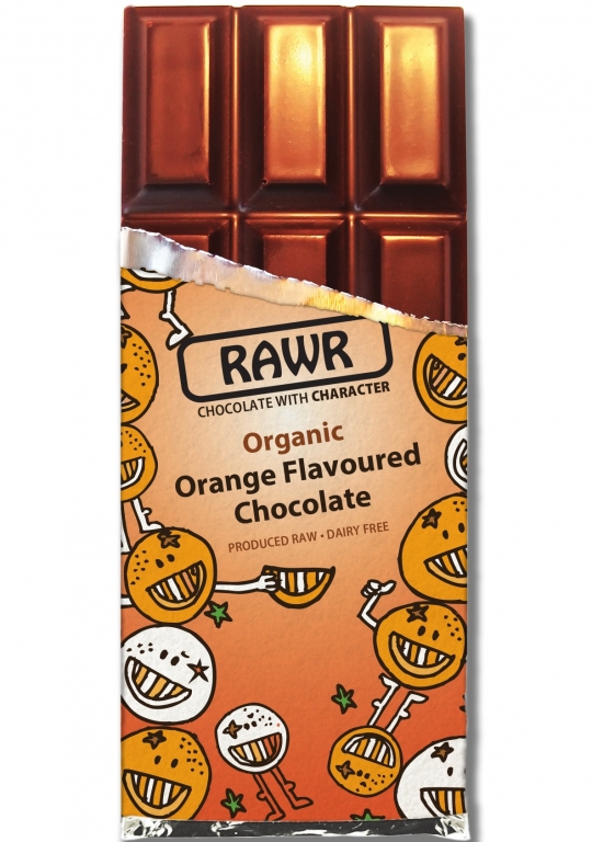 Ciocolata neagra 68%cacao portocale raw eco 60g - RAWR