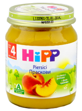 Piure piersici bebe +4luni 125g - HIPP ORGANIC