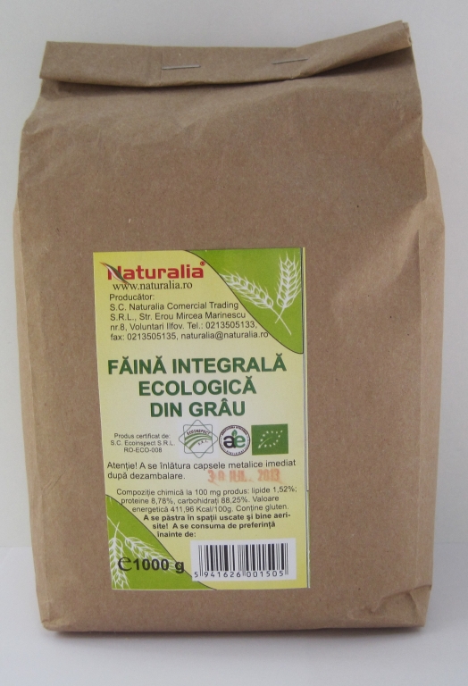 Faina grau integral {ambalaj rustic} eco 1kg - NATURALIA