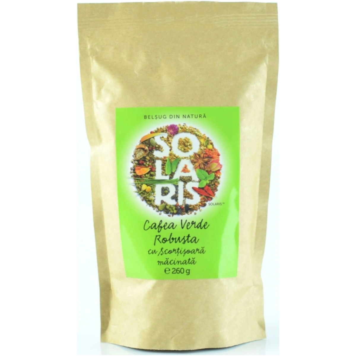 Cafea verde robusta macinata cu scortisoara 260g - SOLARIS