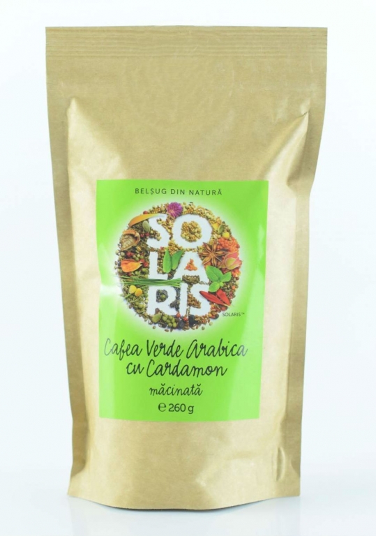 Cafea verde arabica macinata cu cardamom 260g - SOLARIS