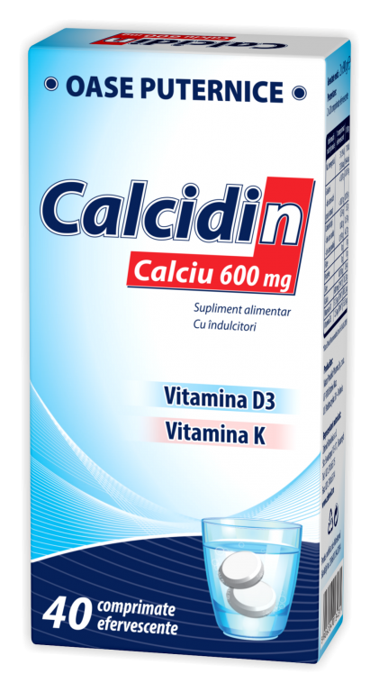 Calcidin calciu 600mg D3 K 40tb - NATUR PRODUKT