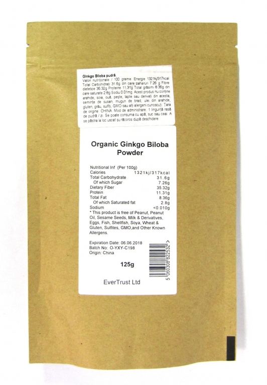 Pulbere ginkgo biloba 125g - EVERTRUST