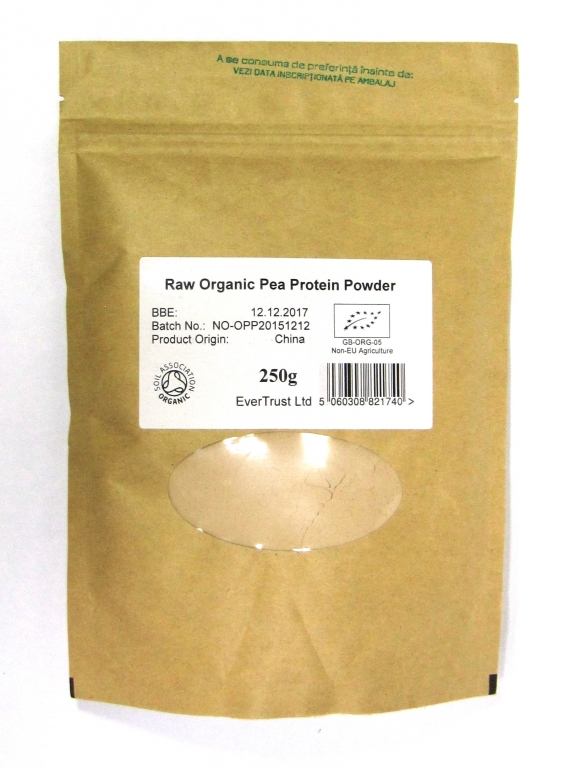 Pulbere proteica mazare raw organica 250g - EVERTRUST