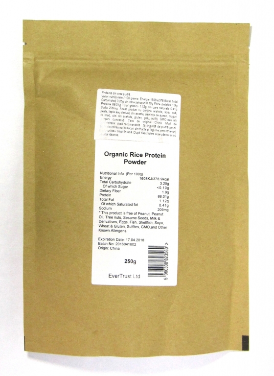 Pulbere proteica orez organica 250g - EVERTRUST