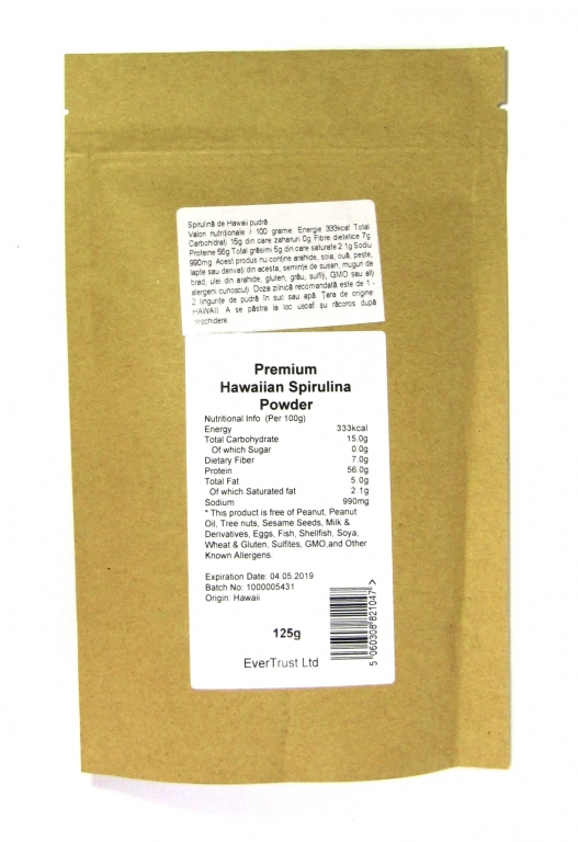 Pulbere spirulina hawai 125g - EVERTRUST