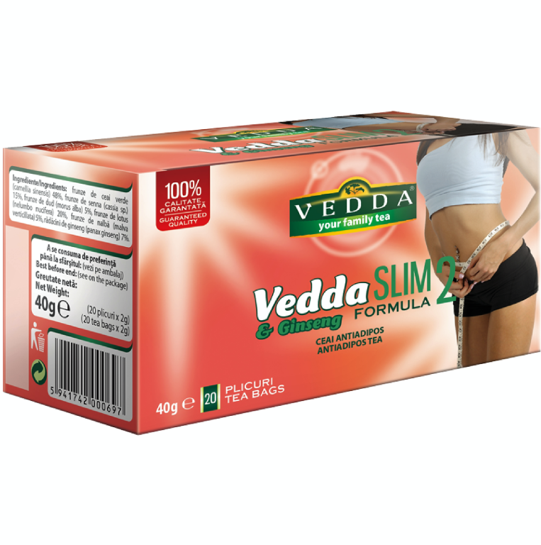 Ceai antiadipos ginseng slim formula2 20dz - VEDDA