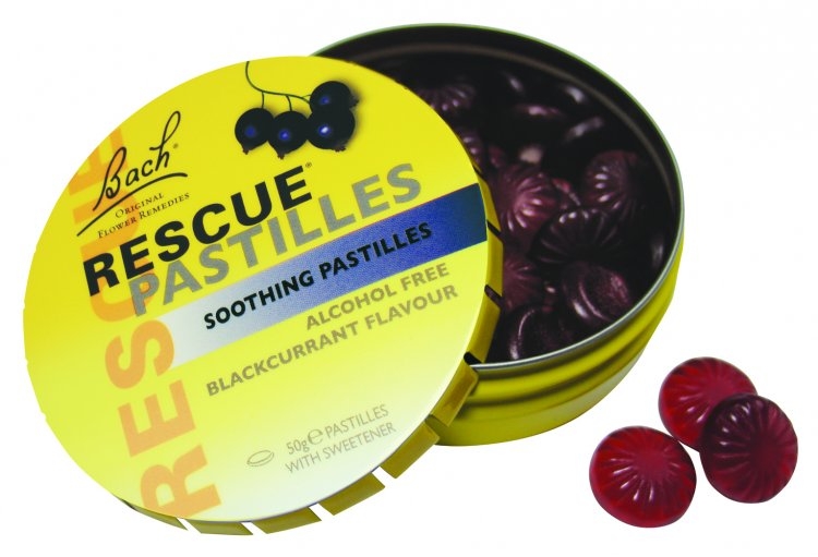 Pastile calmare stres coacaze negre Rescue 50g 30dps - BACH REMEDIES